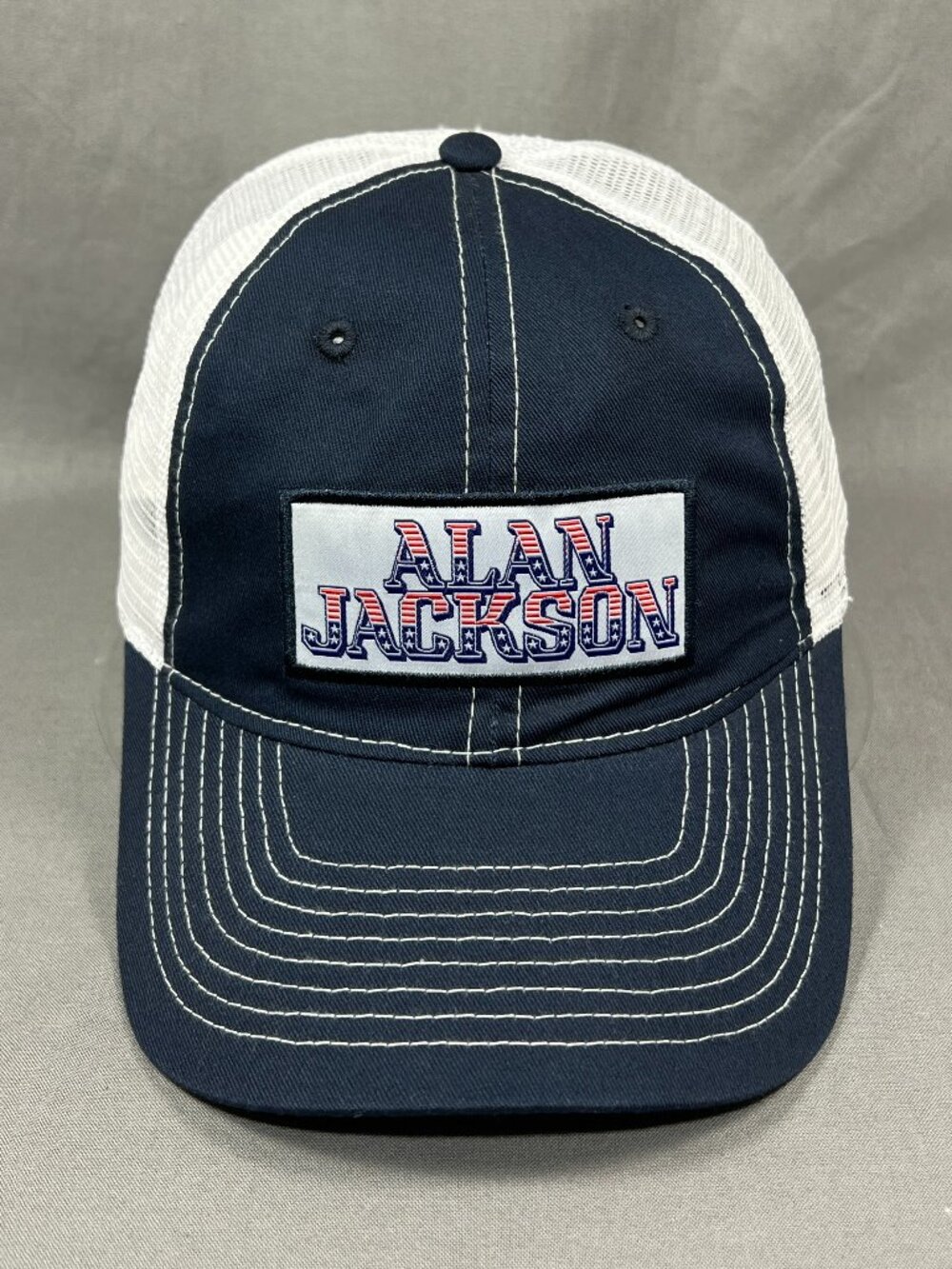 Alan Jackson Snapback Hat Cap Navy Trucker Mesh Souvenir Country Patriotic Mens